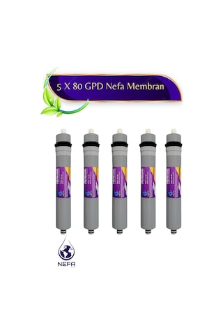 Su Arıtma Cihazı Ana Filtresi, 5 Adet 80 Gpd Nefa Membran Filtre