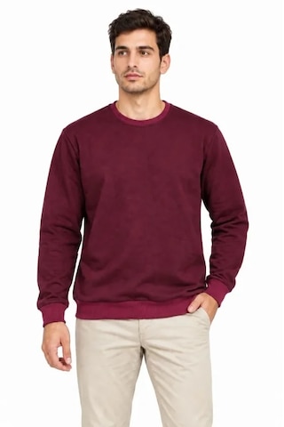 Modi Erkek Bisiklet Yaka İçi Şardonlu 2 İplik Düz Uzun Kollu Regular Fit Sweatshirt -bordo Bordo Xl