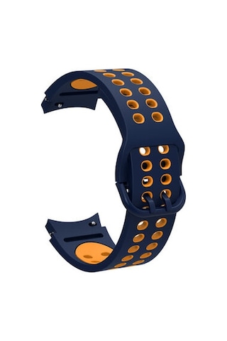 Samsung Galaxy Uyumlu Watch 4 Classic 42mm Krd-02 Silikon Kordon - Yeşil-beyaz