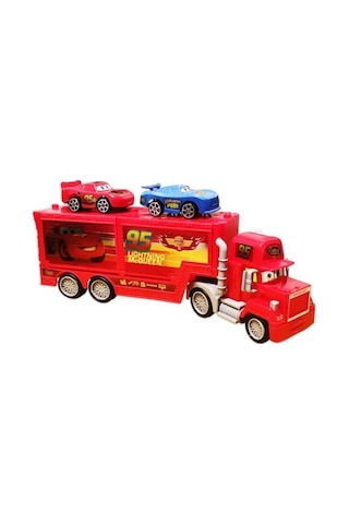 Şimşek Mcqueen Çek Bırak Oyuncak 2 Arabalı Taşıyıcı Tır 34 Cm