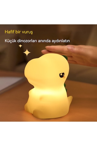 Aurora Silikon Gece Lambasıçocuk Tutam Dekompresyon Oyuncak Dinozor Tek Bnoynuzlu At Odasıuyku Gece Lambasıocuk Eğlencesi Beyaz