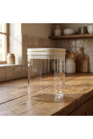 Vakum Kapaklı Kare Cam Erzak Kavanozu - Hava Almaz Şeffaf Mutfak Düzenleyici Bakliyat Ve Baharat Saklama Kabı Akrilik Değildir - 600ml / 900ml / 1200ml Seçenekli 900ml 7009