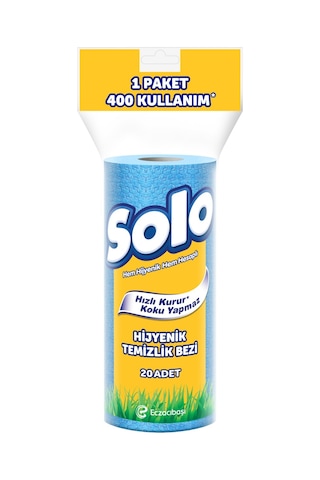 Solo Hijyenik Temizlik Bezi İç Adet 20 Li Kokusuz,hızla Kuruyan Mavi 28705630