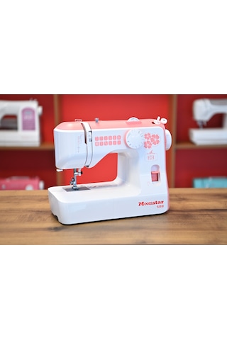 Moonstar Ev Tipi Düz Dikiş Makinesi 12 Desenli / Model 588 Pembe
