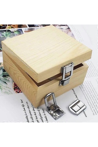 Ahşap Kutu Tokalı Bavul İçin 10 Adet Antika Mandallı Dekoratif Vintage Kilitler Vidalı