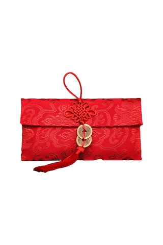 Yifomall Çin Düğümü Desenli İki Para Desenli Kadife Dokuma Cüzdan, Düğün Hediyesi İçin Bin/on Bin Yuanlik Mutluluk Çantası, Ev Kullanıma Uygun, Kullanımı Kolay, Dayanıklı