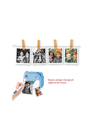Aventor Anında Baskı Çocuk Kamerası Mavi