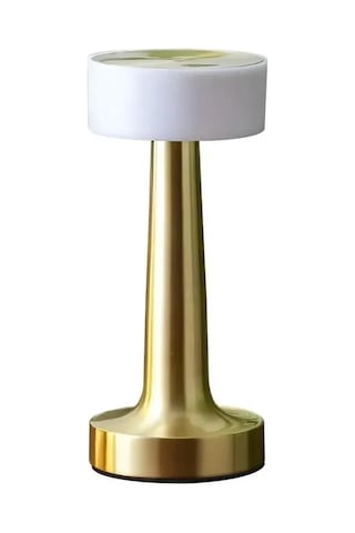 Gold Kare Led Masa Lambası Şarjlı Dimmer Kontrollü Dekoratif Işık Standart