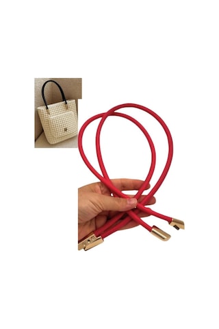 Çanta Aksesuar 60 Cm Açık Kırmızı Renk Trend Model Çift Çanta Sapı