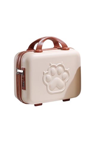 Homyl İş Için 14 Inç Küçük Saplı Şifre Kilitli Bavul Kılıfı Mini Bej