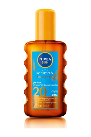 Nıvea Sun Spf20 Güneş Koruyucu Ve Bronzlaştırıcı Vücut Sprey 200ml,suya Dayanıklı, Doğal Bronzluk, Uva Uvb Sku: Smg8690010414748 Açık Bej