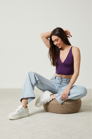 Twenty3 Kadın Super Crop Sırt Detaylı Triko Büstiyer Bluz 001
