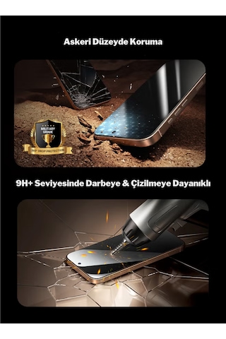 Safeus Tam Kaplayan Parmak İzi Bırakmayan Safir Ekran Koruyucu Cam, Apple Uyumlu iPhone 17 Pro Max İle