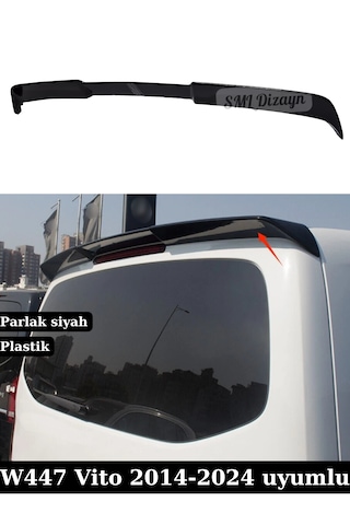 Mercedes W447 Vito Spoiler Spoyler Kanat 2014-2024 Parlak Siyah Plastik
