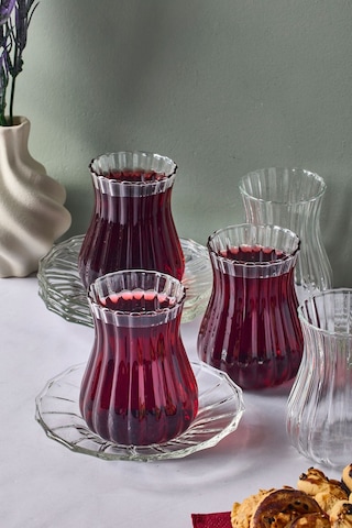 Perotti 12 Parça Çay Takımı Harmancık Sade 18035 Şeffaf