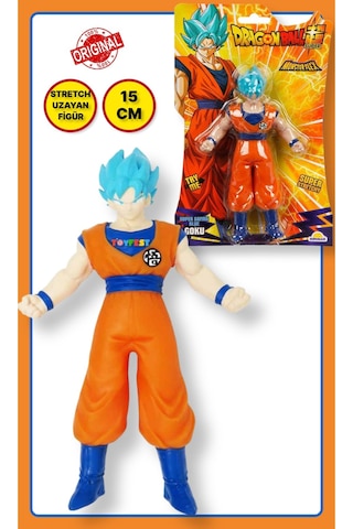 Monster Flex Dragon Ball Stretch Yumuşak Uzayan Elastik Figür 15 Cm - Super Saiyan Blue Goku
