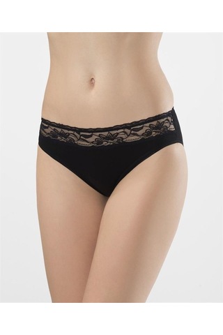 Türen 262 İkili Likralı Dantelli Bikini-sıyah Siyah