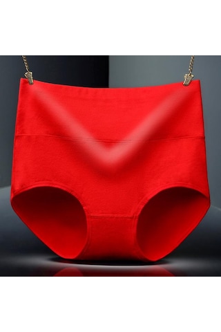 Amarant Büyük Beden Saf Pamuklu Minimalist Kadın İç Giyimi Ve Kalça Kadar Yüksek Bel İç Giyim Nefes Alabilir Külot Fuşya