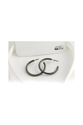 Siyah Ezme Halka Küpe 2 Cm Minimal Metal Tasarım Küpe, Şık Ve Günlük Kullanıma Uygun Aksesuar Siyah Siyah Ezme Halka Küpe 2 Cm Minimal Metal Tasarım Küpe, Şık Ve Günlük Kullanıma Uygun Aksesuar Siyah