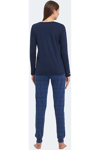 Slazenger PAOLINA IN Kadın Pamuklu Lacivert / Turkuaz Pijama
