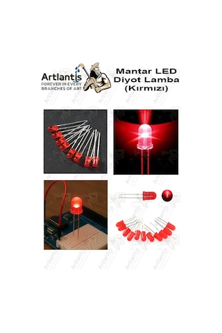 Kırmızı Mantar Led Diyot Lamba 100 Lü 1 Paket Kırmızı 4.8 Mm Mini Mantar Led Lamba Deney Bilim Proje Arduino Işığı