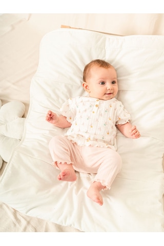 Kd53438.jakarlı Örme Kız 2li Takım 6-9/9-12/18-24/24-36ay Pembe