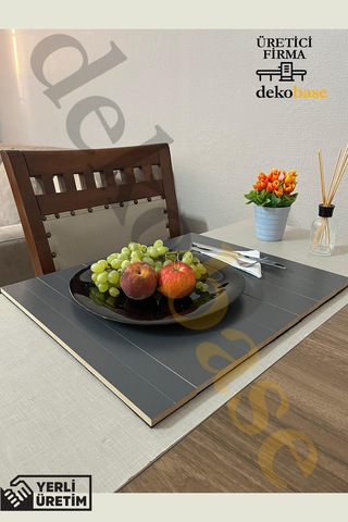 Antrasit 4 Adet Çok Amaçlı Koltuk Kenar Sehpası, Supla, Yemek Servis Altlığı Antrasit