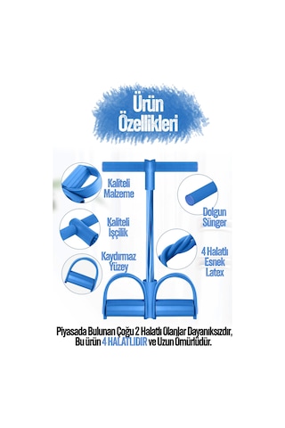 Body Trimmer Mekik Kürek Çekme Bel İnceltme Aleti Evde Spor Lastikli Egzersiz Lastiği Mavi