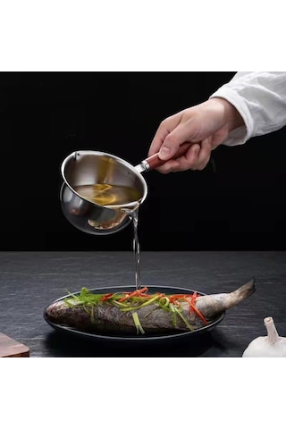 Hangfox Evde Yağ Isıtmak İçin Paslanmaz Çelik Mini Tencere - Sıvama, Dökme Ve Kavurma Fonksiyonu İle 300ml Kapasite Diğer