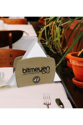 Restoran & Cafe & Barlara Özel Logolu Lüks Ahşap Peçetelik-2