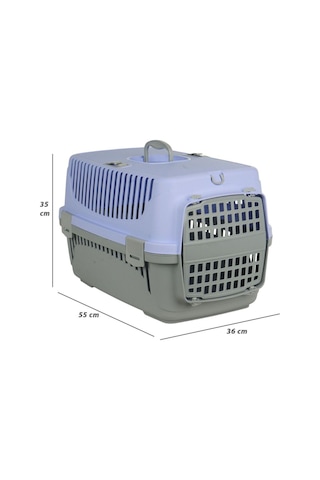 Pribor Hz-105 Kedi Köpek Evcil Hayvan Taşıma Çantası Box Büyük Boy Çok Fonksiyonlu Lila Gri