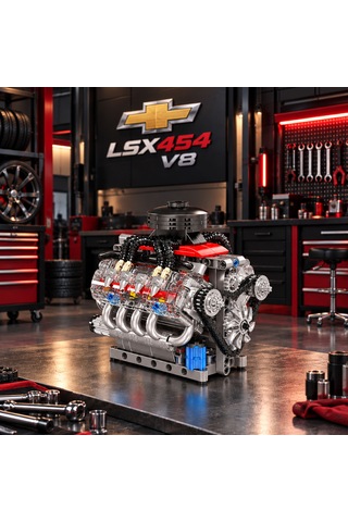 Mould King 10171 Chevrolet Lsx454 V8 Motor Yapım Seti 487 Parça