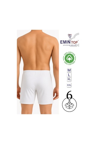 Mercan Erkek Boxer Short 6'lı - Beyaz Boxer Şort