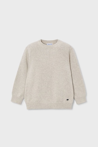 Erkek Çocuk Bisiklet Yaka Basic Triko Kazak - Bej Siyah