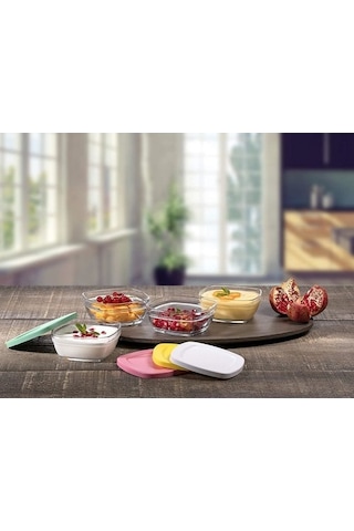 Paşabahçe Pudding 96840 Saklama Kabı Renkli 4'Lü 310 Cc
