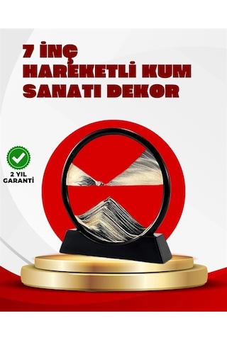Rahatlatıcı Kum Sanatı Yuvarlak Cam Çerçeveli Hareketli Kum Resmi, Ofis Ve Ev İçin Etkileşimli Mas