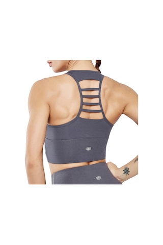 Wezone Kadınlar İçin Nefes Alabilir Spor Sütyeni - Yoga, Koşu Ve Egzersiz İçin Konforlu Destekli Korse Üstü Gri