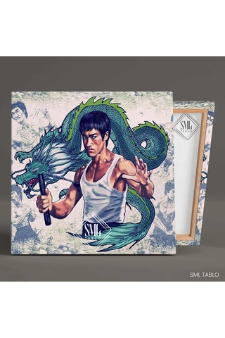 Uzak Doğu Dövüş Bruce Lee Ejderha Kanvas Tablo 40 X 40 Cm