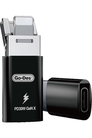 Go Des GD-CT029 PD30W GaN Teknolojili Type-C to Lightning & USB-A OTG Çok Yönlü Dönüştürücü Adaptör