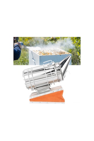 Geeroyoo Arı Bakımı İçin Paslanmaz Çelik Ve İnek Derisi Fumigatör - Yanma Korumalı, Taşınabilir Ve Güvenli Duman Üreteci