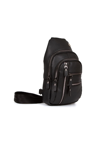 Siyah Deri Çapraz Omuz Çantası Bodygag Freebag