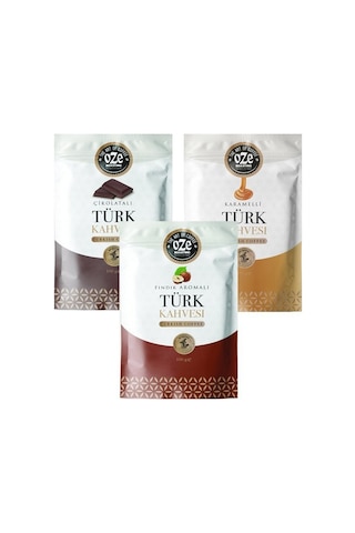 Oze Çikolata + Karamel + Fındık Aromalı Türk Kahvesi 3 x 100 G