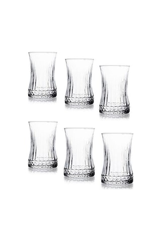 Paşabahçe Elysia Çay Bardağı ve Riva Çay Tabağı Takımı 12 Parça Şeffaf