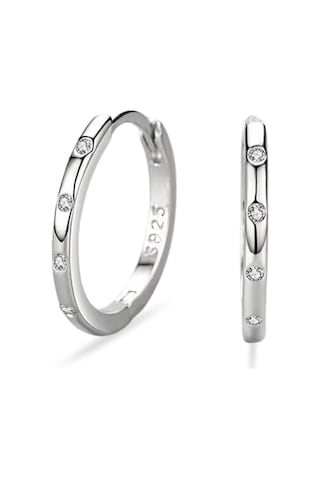 Timeless Series Işıltılı Taşlı Zarif Halka Kadın Gümüş Küpe