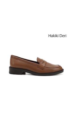 Gönderi(R) Gönderi R Taba Antik Hakiki Deri Loafer Ayakkabı Taba Antik