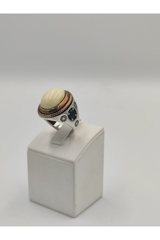 Bilardo Topu Yan Kolları Onıks Taşlı 925 Ayar Gümüş Erkek 22 Mm Y