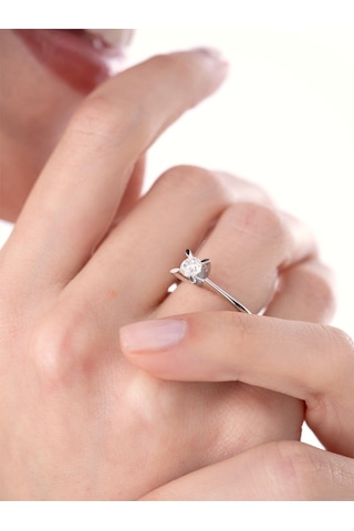 0,40 Karat F Renk Hrd Sertifikalı Tektaş Pırlanta Yüzük-820