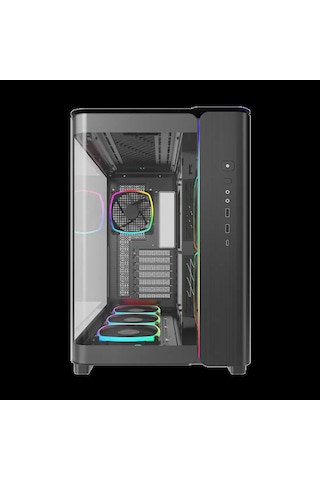 Montech King 95 Pro Siyah Orta Kule Çift Bölmeli Kasa 6 Argb Fand İle 10 Port Argb Hub