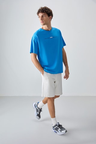 Air Jones Tommy Life Petrol Mavi %100 Pamuk Kalın Yumuşak Dokulu Oversize Fit Baskılı Erkek T-shirt - 88357 Petrol Mavi
