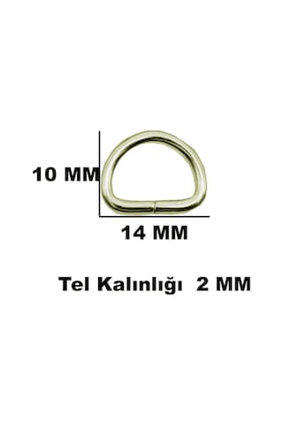 Anahtarlık Montaj Halkası D Çanta Bağlantı Halkası 14x10 Mm 100 Adet Gold Gold